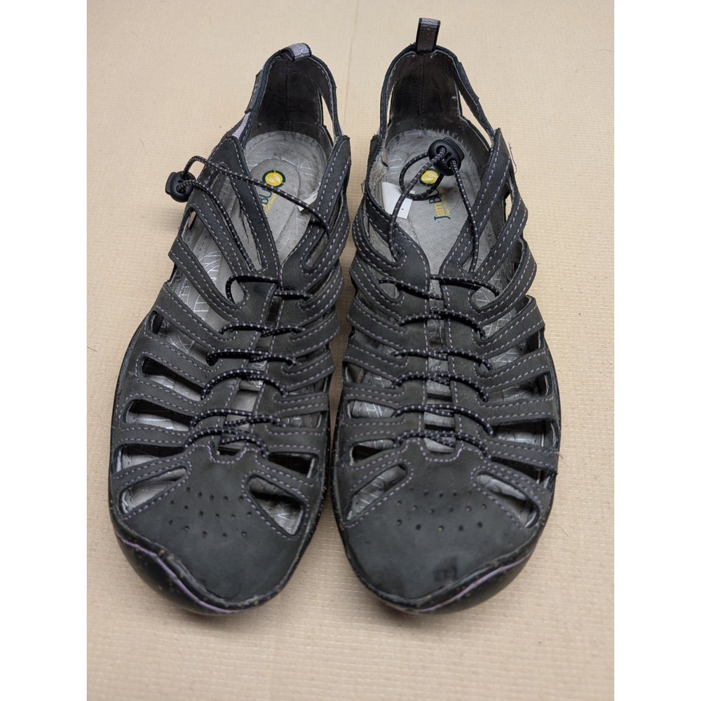 Jambu Women Shoes Size 7M Gray Sport Flats Leather Upper Leather Stretchy Tie